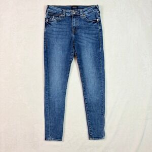 True Religion Jennie Curvy Jeans Womens 28 Blue Excellent Mid Rise Super Skinny